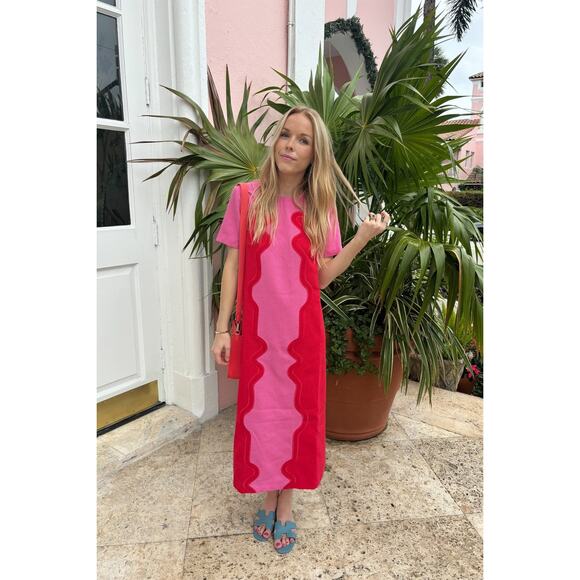 TUCKERNUCK Poppy and Hot Pink Placed Embroidery James Dress Size XL NWT - Picture 8 of 8